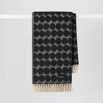 MARIMEKKO  |  RASYMATTO BLANKET  |  130X180CM    |  OFF WHITE + CHARCOAL
