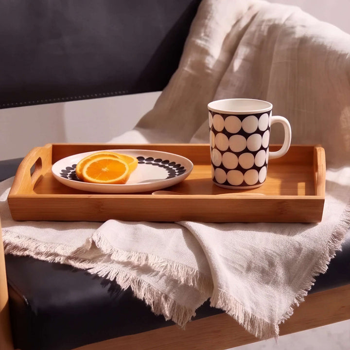 MARIMEKKO  |  SIIRTOLAPUUTARHA COFFEE MUG 2.5DL   |  WHITE + CHARCOAL
