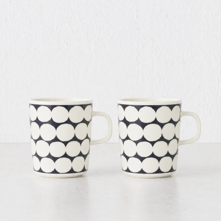 MARIMEKKO  |  SIIRTOLAPUUTARHA COFFEE MUG 2.5DL   |  WHITE + CHARCOAL