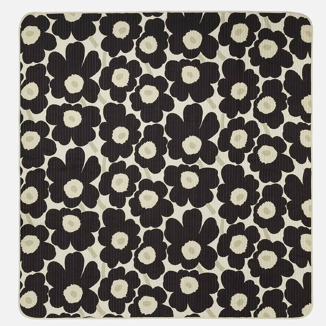 MARIMEKKO  |  UNIKKO PAIVAPEITE PADED BEDSPREAD  |  CHARCOAL + SAND