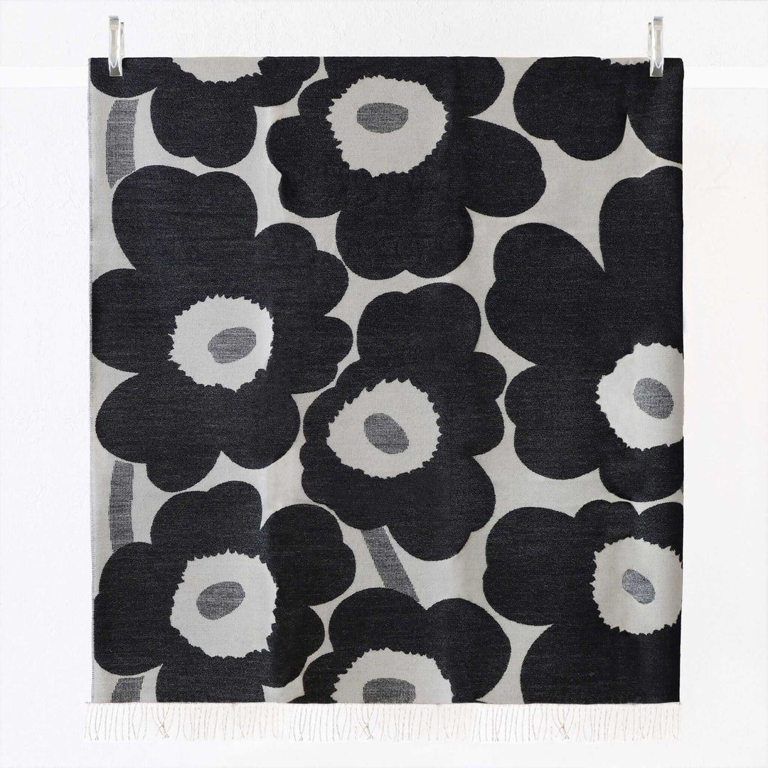 MARIMEKKO  |  UNIKKO BLANKET 130X180CM  |  CHARCOAL + OFF WHITE