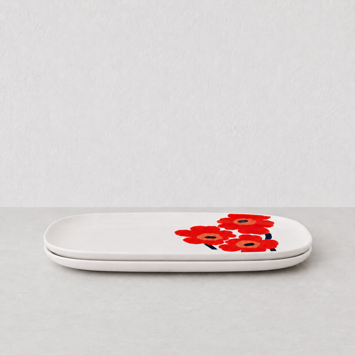 MARIMEKKO  |  UNIKKO SERVING PLATE 32CM   |  WHITE + RED + BLUE