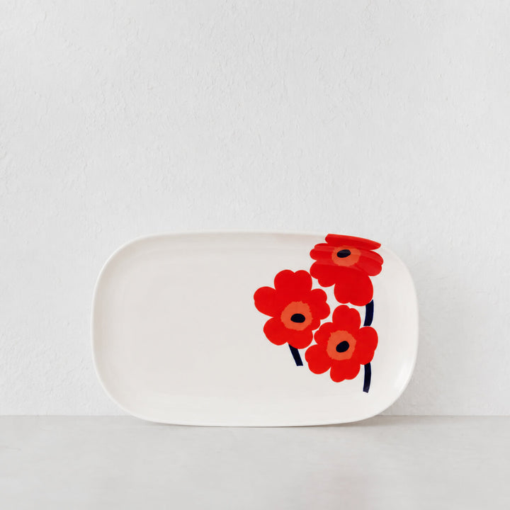 MARIMEKKO  |  UNIKKO SERVING PLATE 32CM   |  WHITE + RED + BLUE
