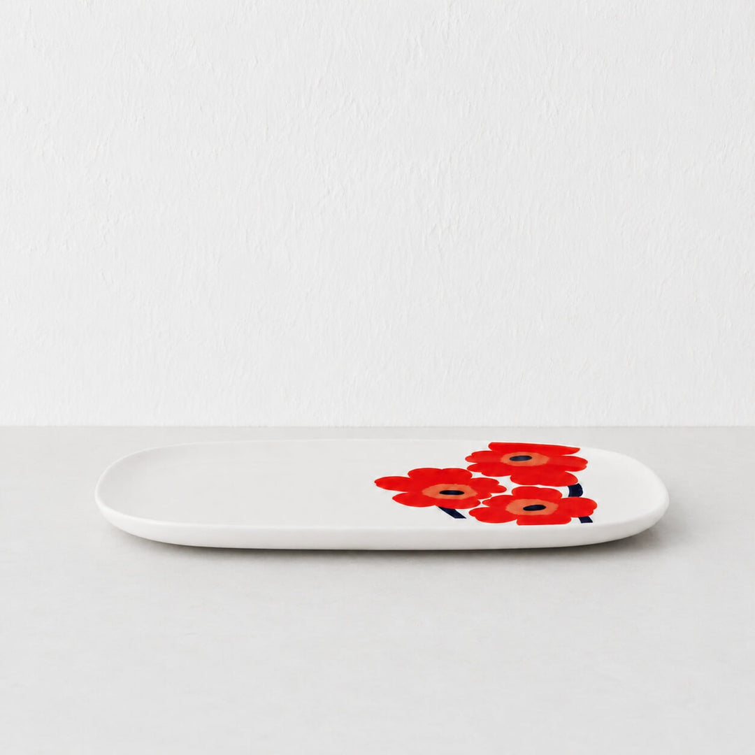 MARIMEKKO  |  UNIKKO SERVING PLATE 32CM   |  WHITE + RED + BLUE