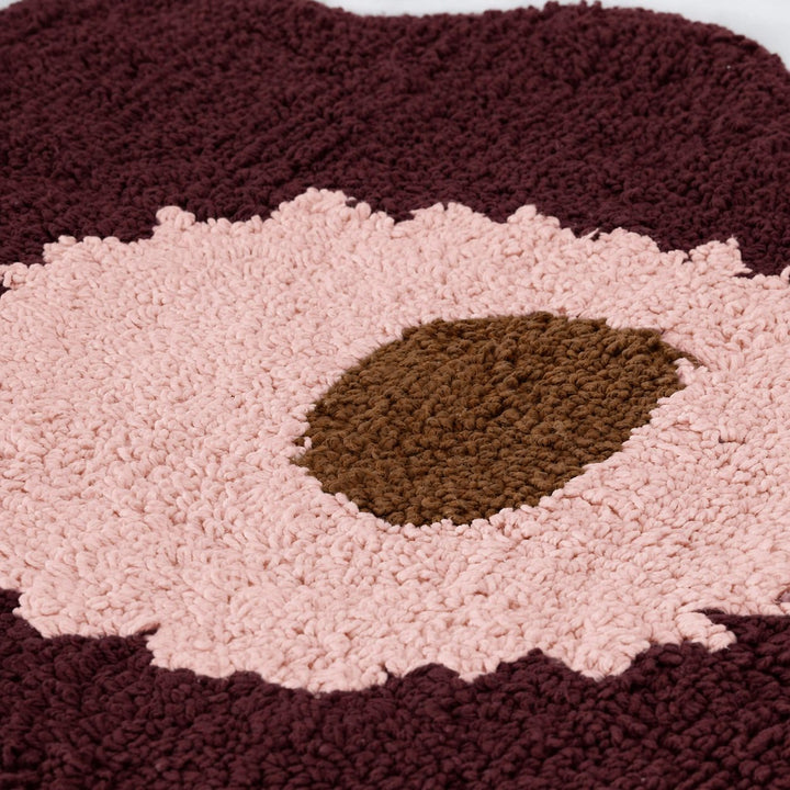 MARIMEKKO  |  UNIKKO BATH  MAT  |  73CM X 74CM  |  PLUM + PINK + TOFFEE