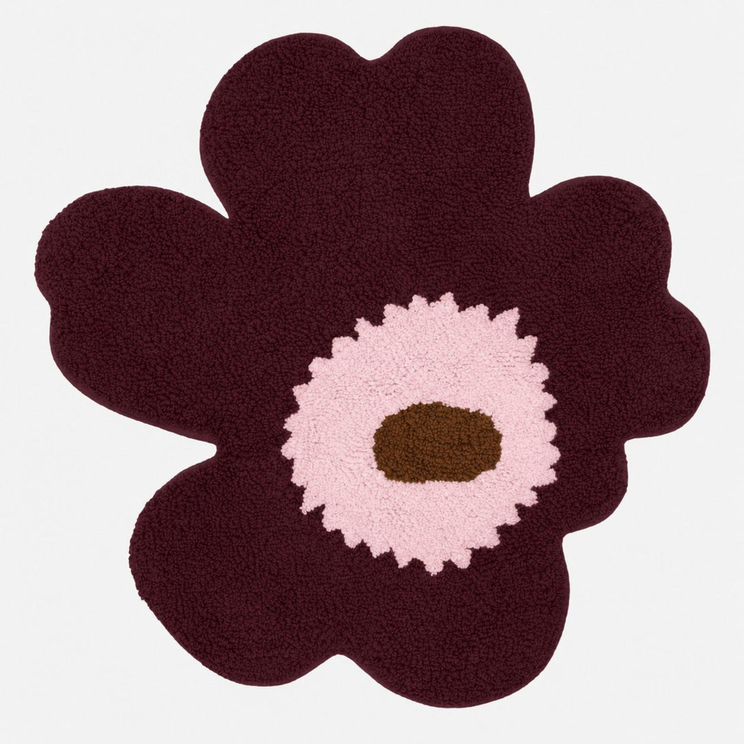 MARIMEKKO  |  UNIKKO BATH  MAT  |  73CM X 74CM  |  PLUM + PINK + TOFFEE