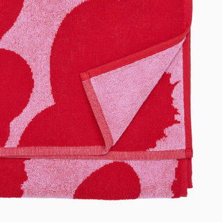 MARIMEKKO  |  UNIKKO HAND TOWEL, GUEST TOWEL OR FACE TOWEL  |  RED + LIGHT PINK