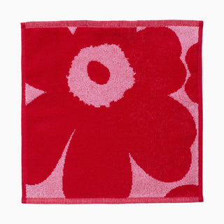 MARIMEKKO  |  UNIKKO HAND TOWEL, GUEST TOWEL OR FACE TOWEL  |  RED + LIGHT PINK