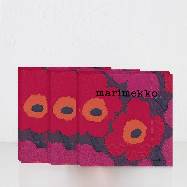 MARIMEKKO  |  UNIKKO PAPER NAPKIN BUNDLE X3  | MAUVE