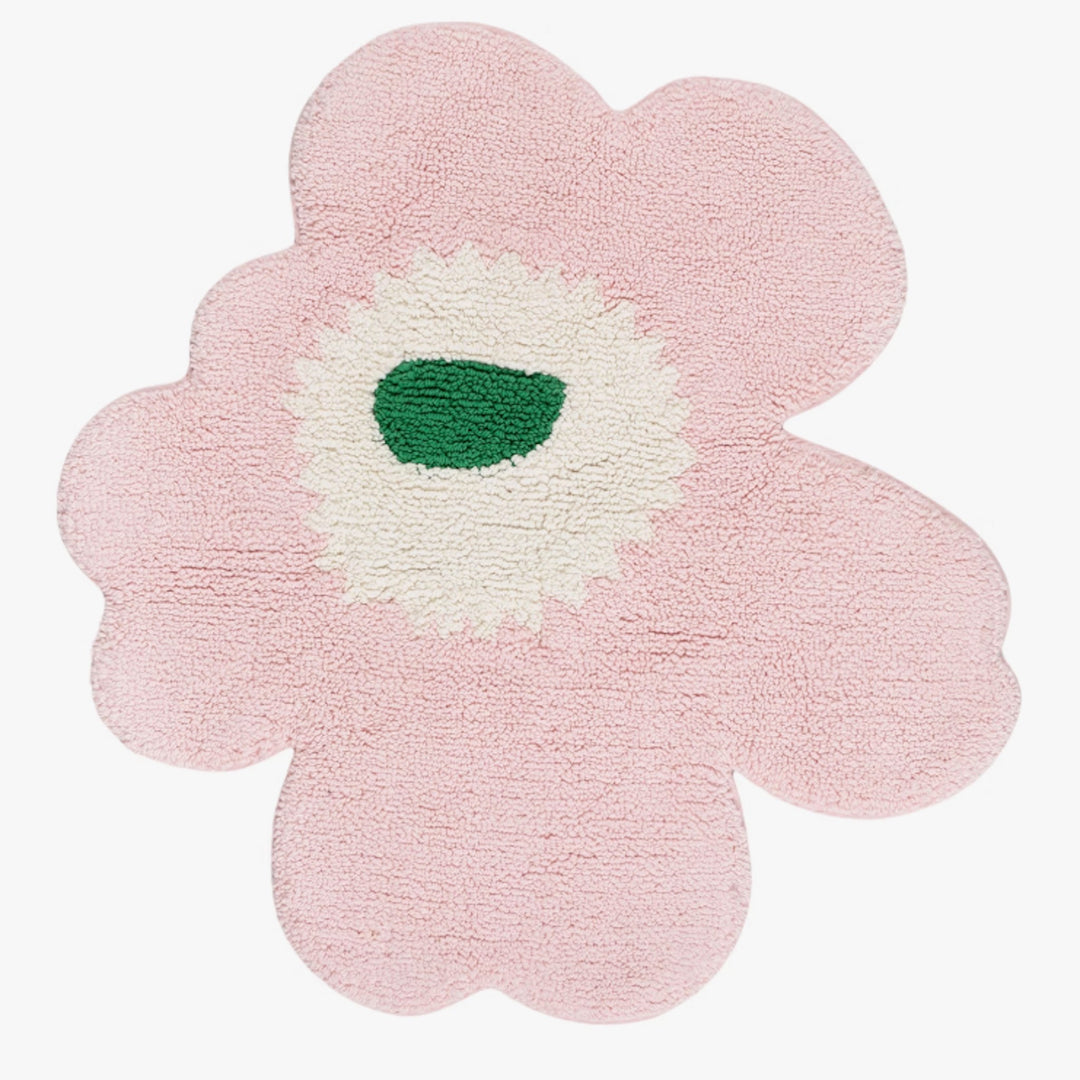 MARIMEKKO  |  UNIKKO BATH MAT  |  73X74CM  |  LIGHT PINK + OFF WHITE + GREEN