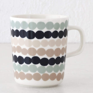 MARIMEKKO  |  OIVA RASYMATTO COFFEE MUG  2.5DL  | SAGE + DEEP NAVY + BEIGE