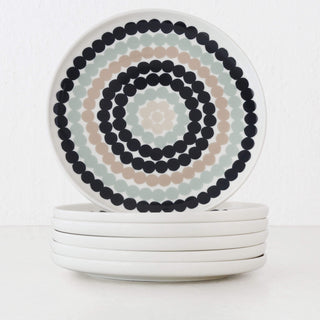 MARIMEKKO  |  OIVA SIIRTOLAPUUTAHRA PLATE 20CM BUNDLE X6 | SAGE + BLACK + BEIGE