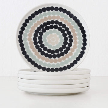 MARIMEKKO  |  OIVA SIIRTOLAPUUTAHRA PLATE 20CM BUNDLE X6 | SAGE + BLACK + BEIGE