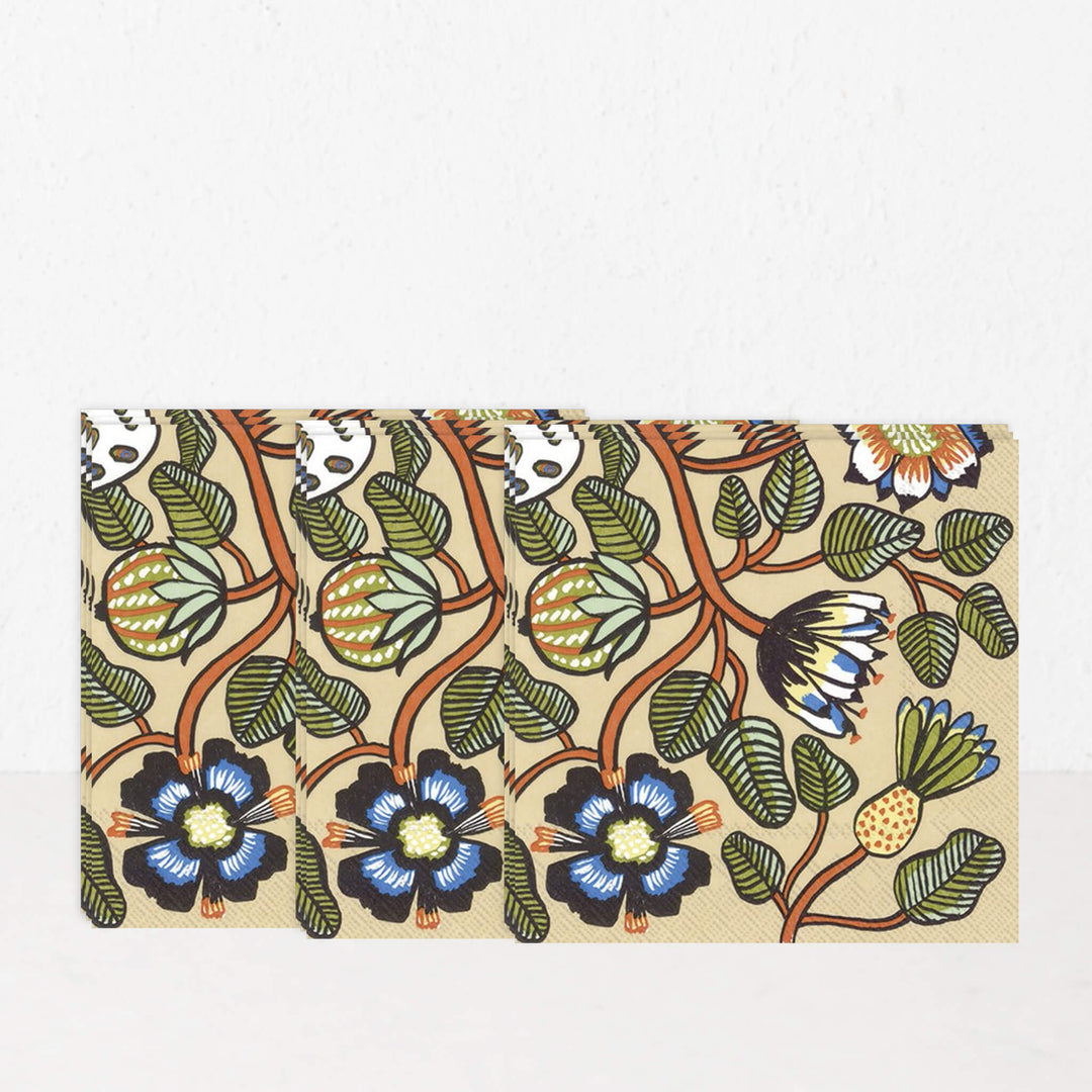 MARIMEKKO  |  TIARA  PAPER NAPKINS  |  SAND + WARM ORANGE + GREEN