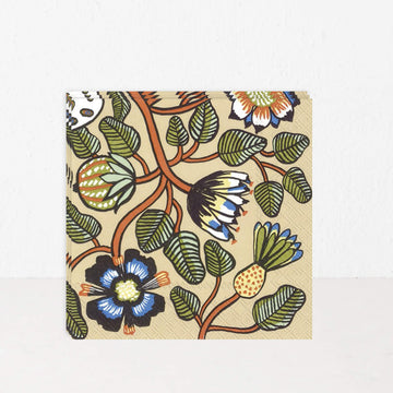 MARIMEKKO  | TIARA  PAPER NAPKINS  |  SAND + WARM ORANGE + GREEN