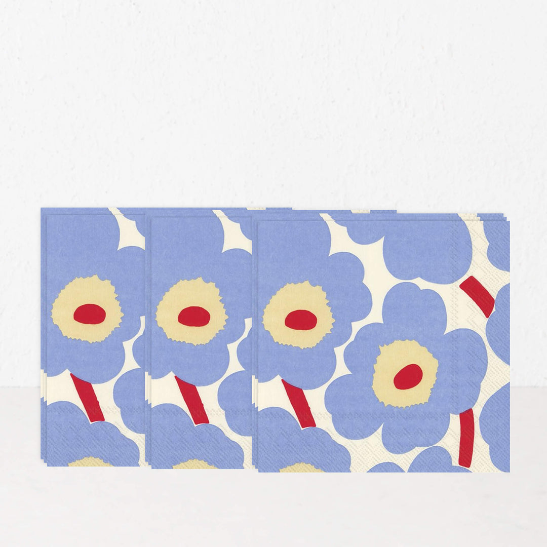 MARIMEKKO  |  UNIKKO PAPER NAPKINS  |  CREAM + BLUE + RED
