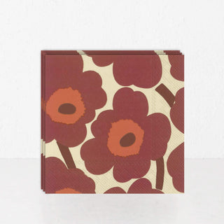 MARIMEKKO  |  UNIKKO PAPER NAPKINS BUNDLE X3  |  BORDEAUX + CREAM
