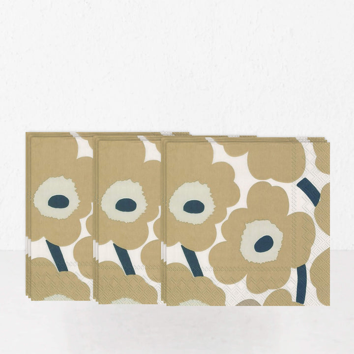 MARIMEKKO  |  UNIKKO  PAPER NAPKINS BUNDLE X3  |  CREAM + LINEN