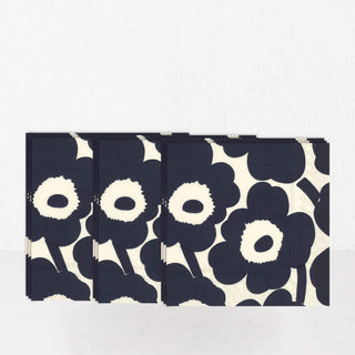 Marimekko  |  Unikko Nature Paper Napkins Bundle x3  |  Dark Blue + Cream