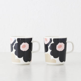 MARIMEKKO  |  UNIKKO OIVA MUG 2.5DL BUNDLE X2  |  OFF WHITE + CHARCOAL + SAND + PINK