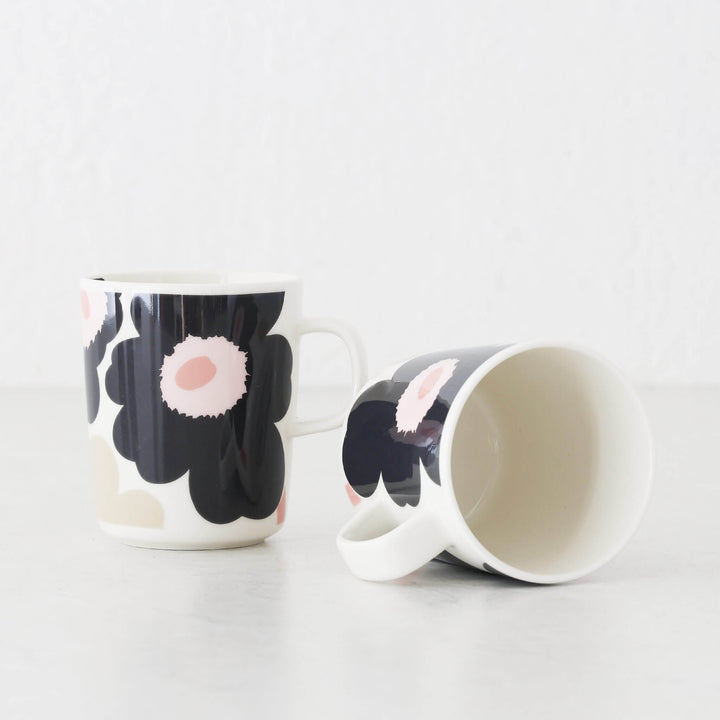 MARIMEKKO  |  UNIKKO OIVA MUG 2.5DL BUNDLE X2  |  OFF WHITE + CHARCOAL + SAND + PINK