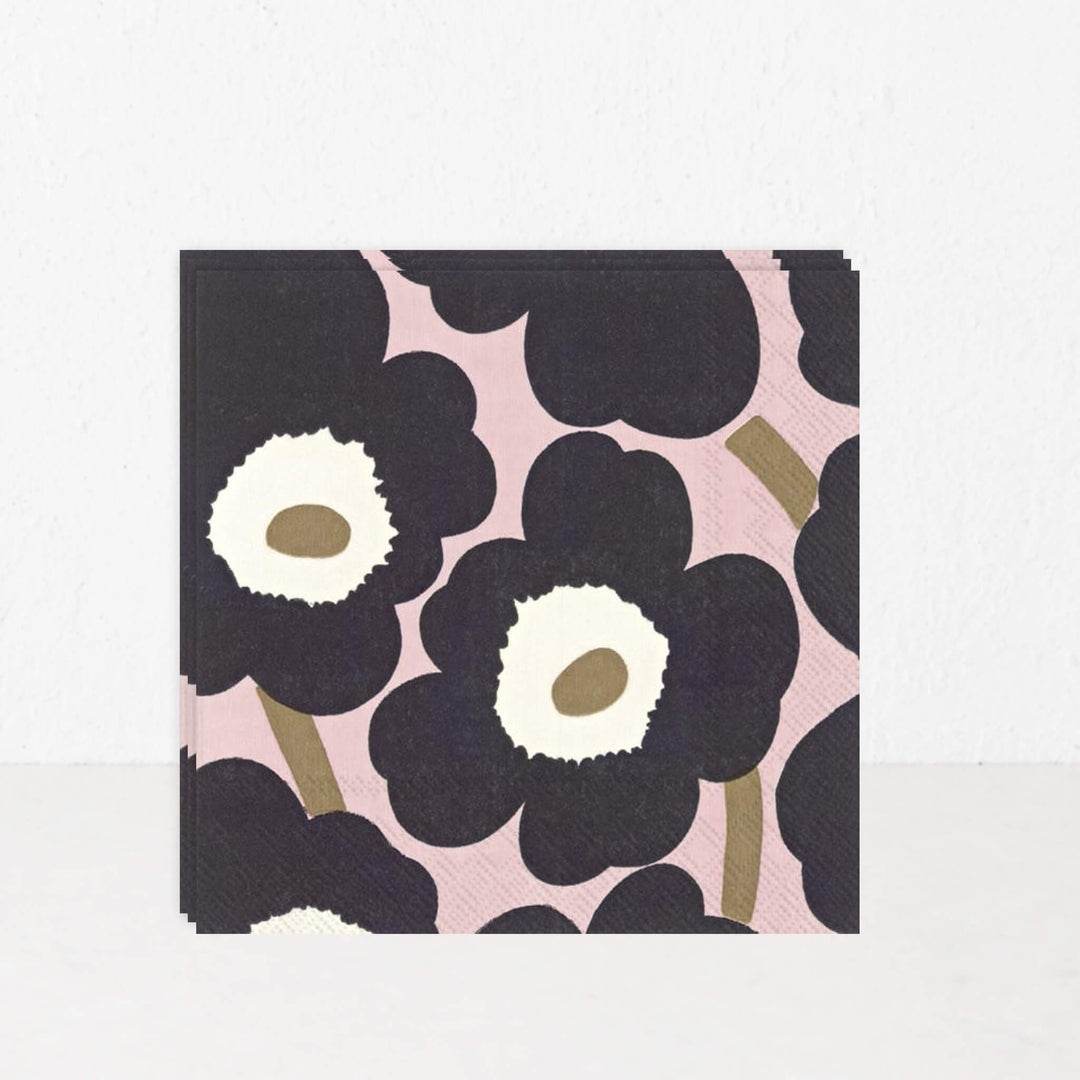 MARIMEKKO  |  UNIKKO PAPER NAPKINS  |  PINK + BLACK