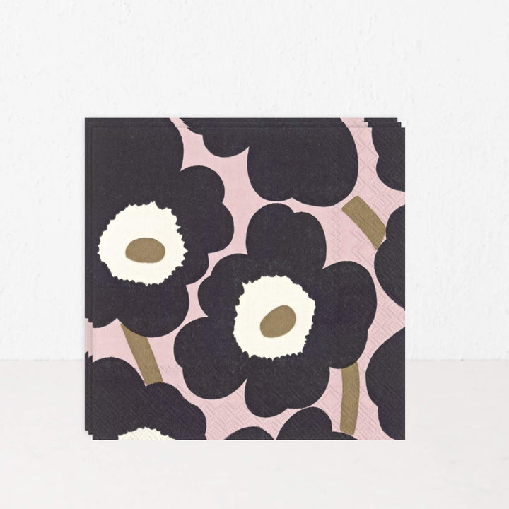 MARIMEKKO  |  UNIKKO PAPER NAPKINS  |  PINK + BLACK