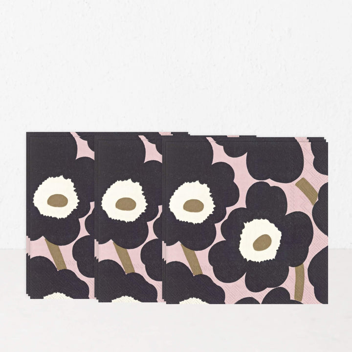 MARIMEKKO  |  UNIKKO PAPER NAPKINS  |  PINK + BLACK
