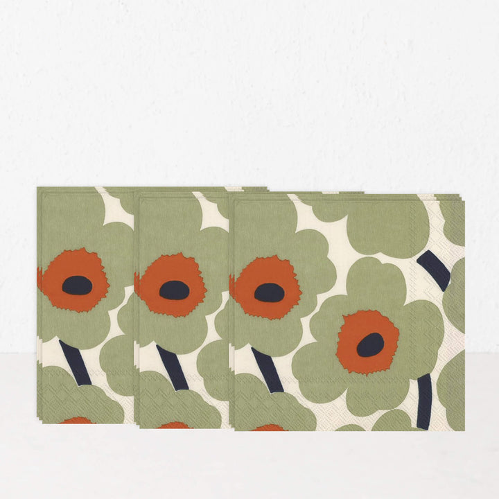 MARIMEKKO  |  UNIKKO PAPER NAPKINS  |  SAGE + ORANGE
