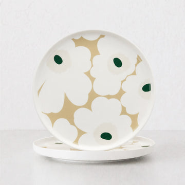 Marimekko  |  Oiva Unikko Plate 20cm Bundle x2 | White + Beige + Sand + Green