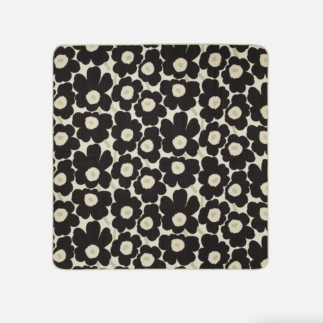 MARIMEKKO  |  UNIKKO PADDED BEDSPREAD  |  260X260CM  |  CHARCOAL + OFF WHITE