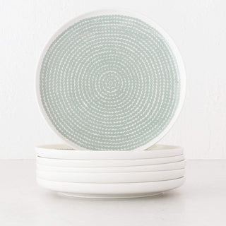 MARIMEKKO  |  OIVA SIIRTOLAPUUTAHRA PLATE 25CM BUNDLE X6 | SAGE + OFF WHITE