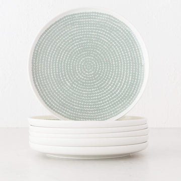 MARIMEKKO  |  OIVA SIIRTOLAPUUTAHRA PLATE 25CM BUNDLE X6 | SAGE + OFF WHITE