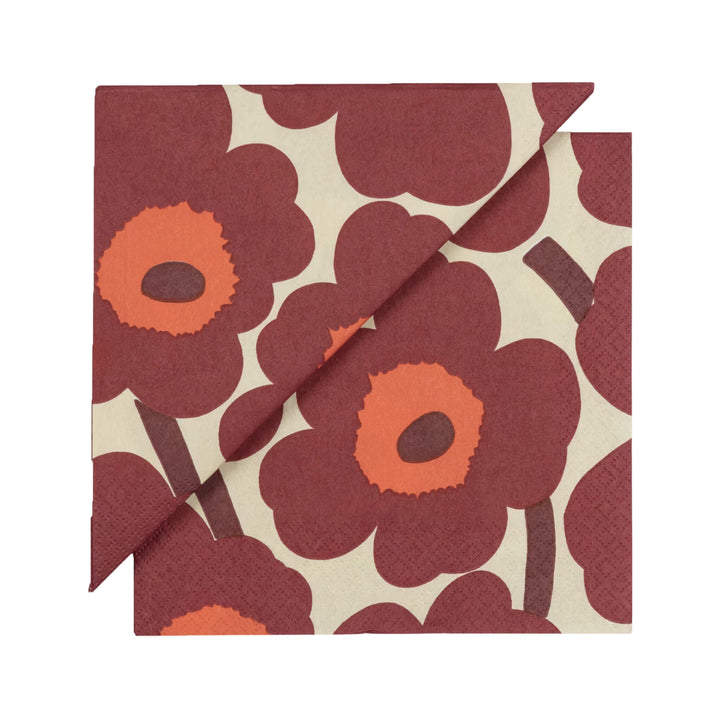 MARIMEKKO  |  UNIKKO PAPER NAPKINS BUNDLE X3  |  BORDEAUX + CREAM