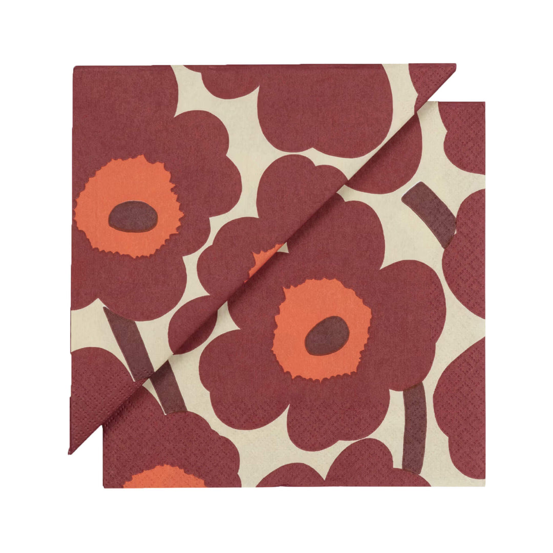 MARIMEKKO  |  UNIKKO PAPER NAPKINS  | BORDEAUX + CREAM