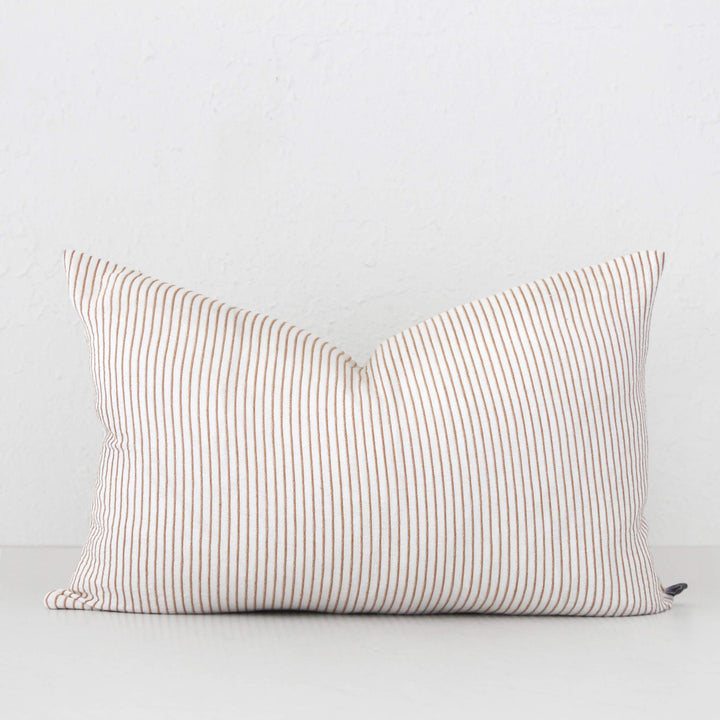 MARINA STRIPE CUSHION BUNDLE X2  |  40 x 60  |  NUTMEG + OFF WHITE