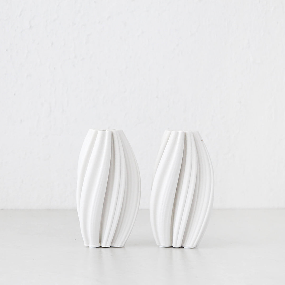 MILA VASE 17CM BUNDLE X2  |  MATTE WHITE