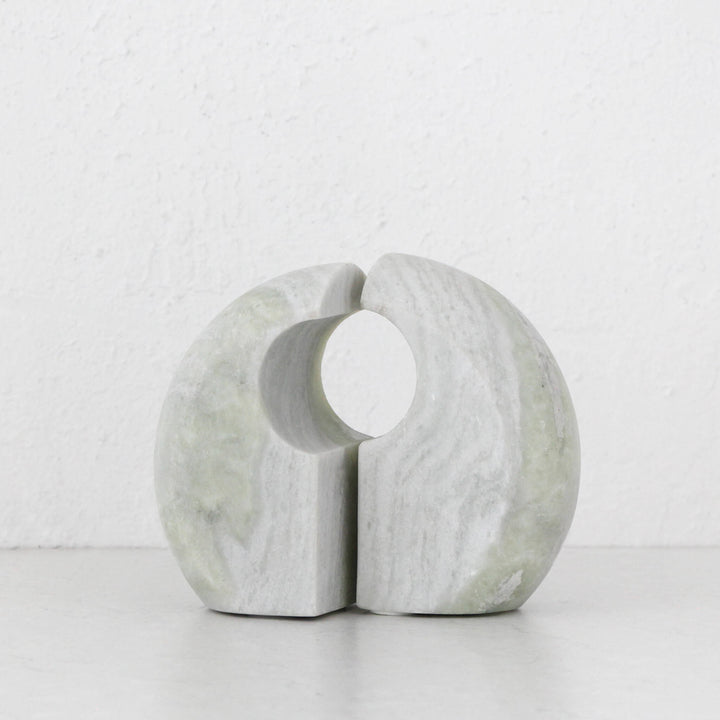 MINERAL BOOKENDS  |  SET OF 2  |  GREEN MARBLE