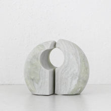 MINERAL BOOKENDS  |  SET OF 2  |  GREEN MARBLE