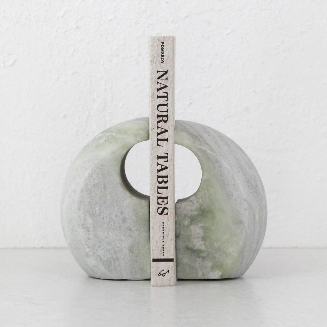 MINERAL BOOKENDS  |  SET OF 4  |  GREEN MARBLE