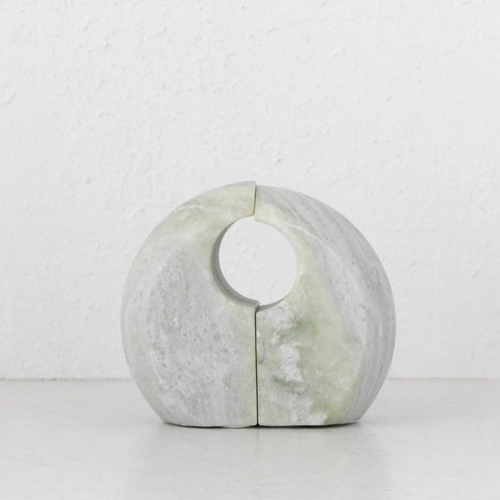 MINERAL BOOKENDS  |  SET OF 2  |  GREEN MARBLE