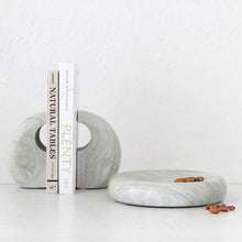 MINERAL BOOKENDS  + DISH |  GREEN MARBLE