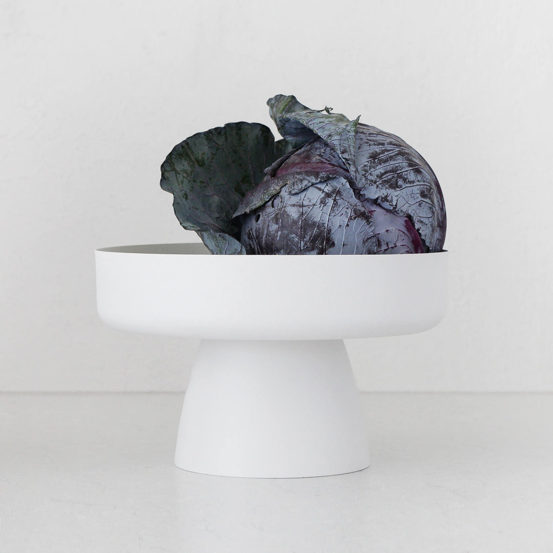 MONA PEDESTAL BOWL  |  CHALK