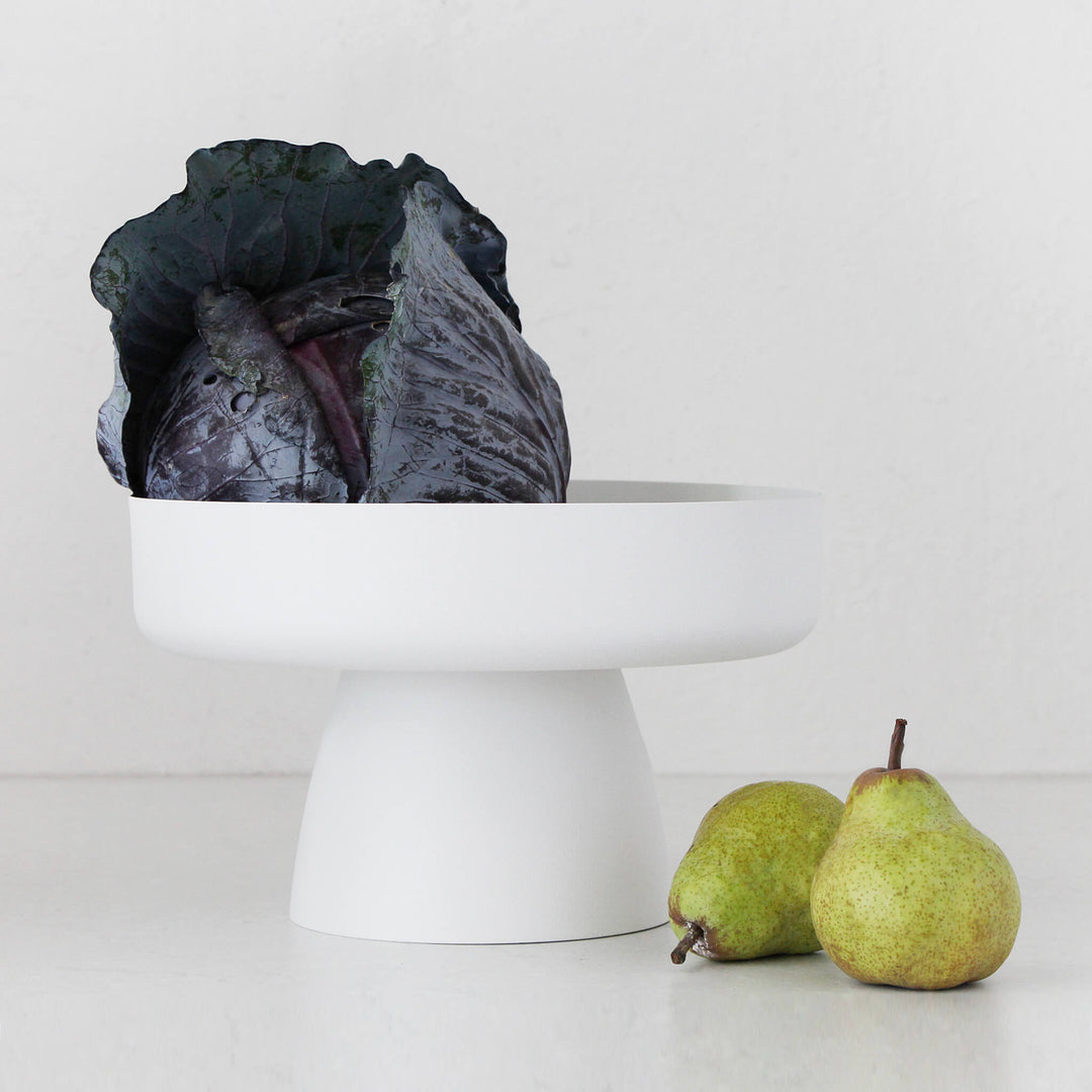 MONA PEDESTAL BOWL  |  CHALK