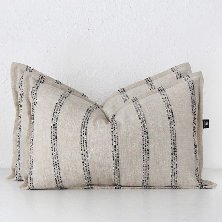 MUNRO CUSHION BUNDLE X2 | 40 X 60 | SAND + BLACK STRIPE