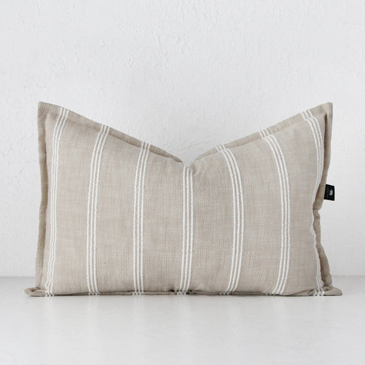 MUNRO CUSHION  |  SAND + WHITE STRIPE  |  40X60