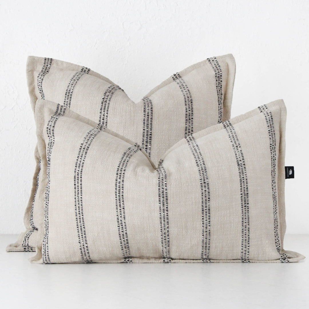 MUNRO CUSHION  |  SAND + BLACK STRIPE  |  40X60 + 50X50