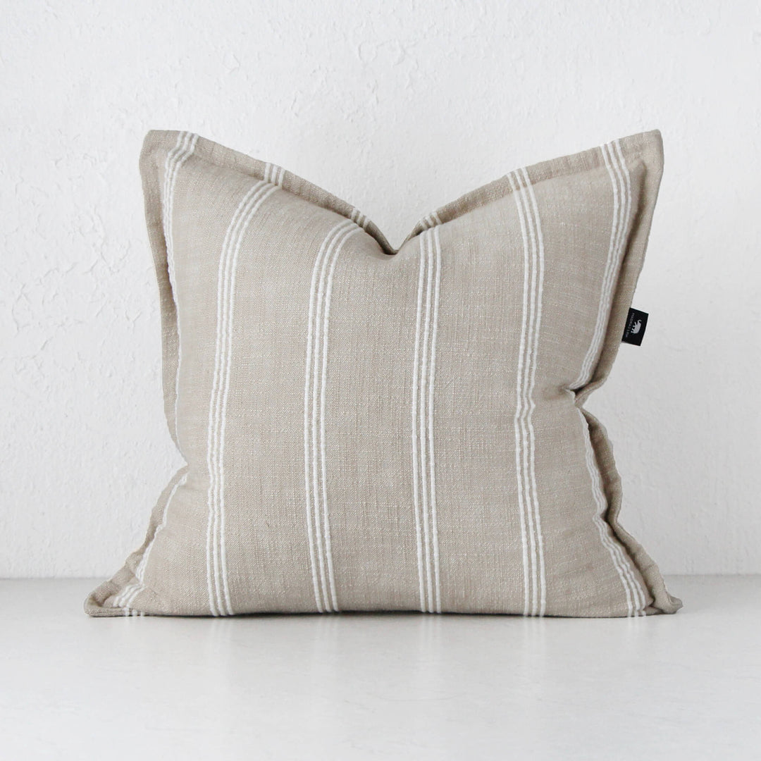 MUNRO CUSHION  |  SAND + WHITE STRIPE  |  50X50