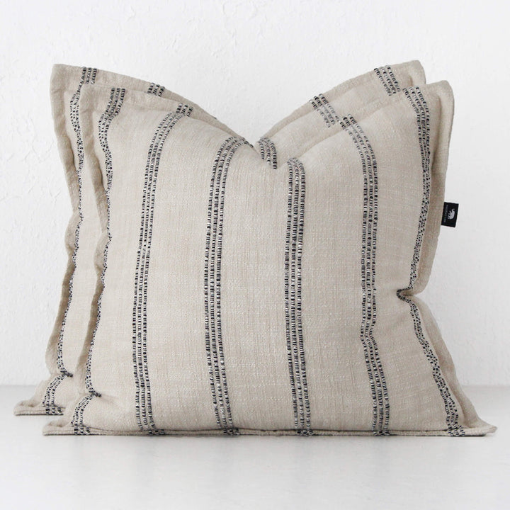 MUNRO CUSHION BUNDLE X2 | 60 X 60 | SAND + BLACK STRIPE