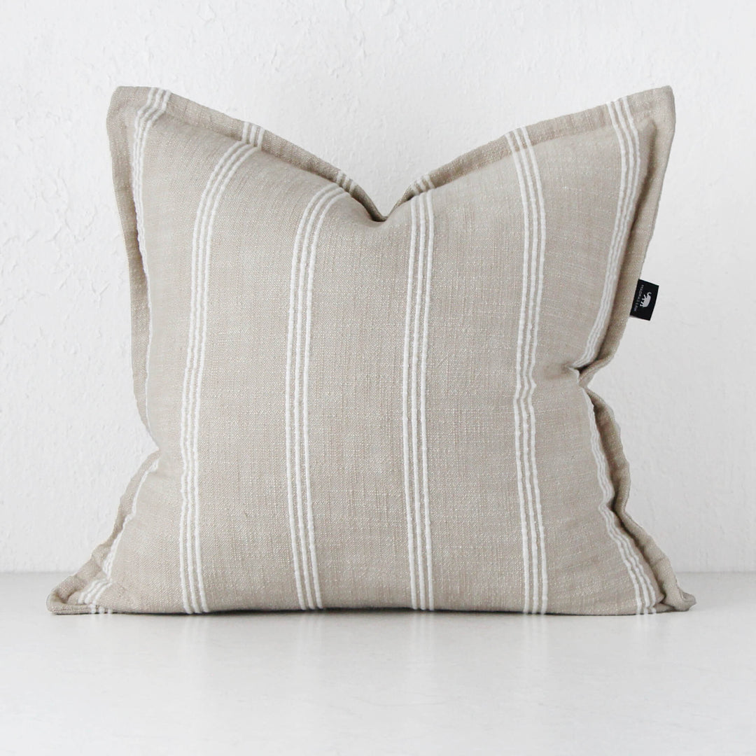 MUNRO CUSHION  |  SAND + WHITE STRIPE  |  60X60